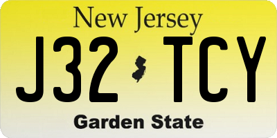 NJ license plate J32TCY