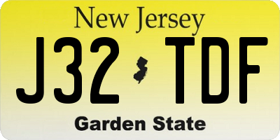 NJ license plate J32TDF