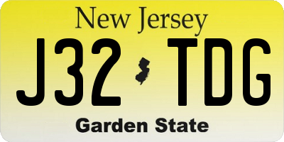 NJ license plate J32TDG