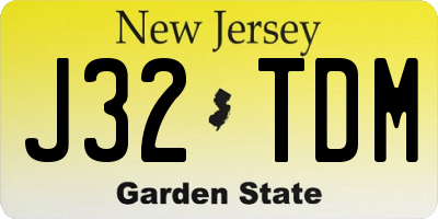 NJ license plate J32TDM