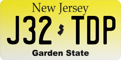 NJ license plate J32TDP