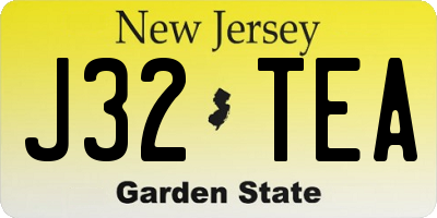 NJ license plate J32TEA