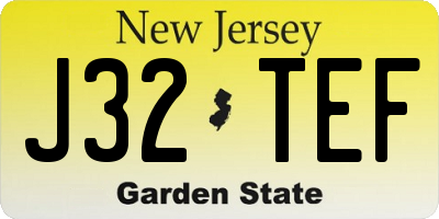 NJ license plate J32TEF
