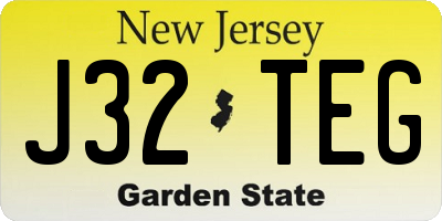 NJ license plate J32TEG
