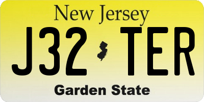 NJ license plate J32TER