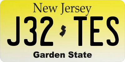 NJ license plate J32TES