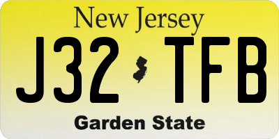 NJ license plate J32TFB