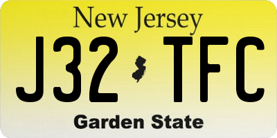 NJ license plate J32TFC