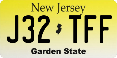 NJ license plate J32TFF