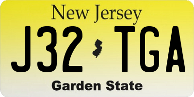 NJ license plate J32TGA