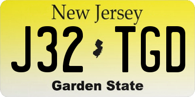 NJ license plate J32TGD