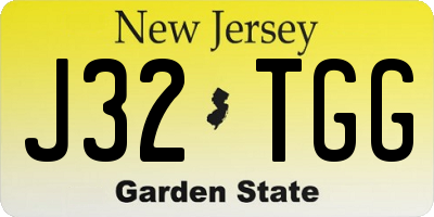 NJ license plate J32TGG