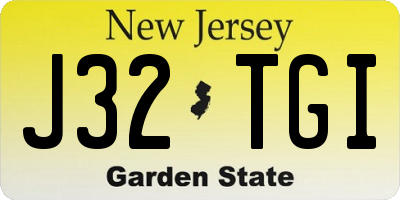 NJ license plate J32TGI