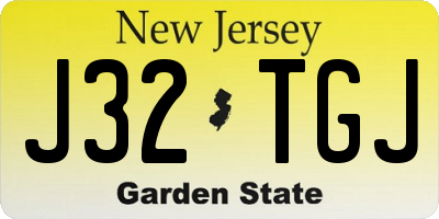 NJ license plate J32TGJ