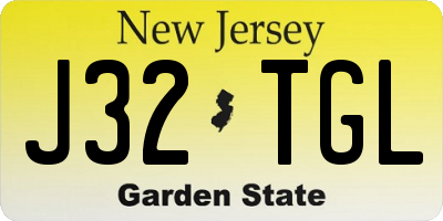NJ license plate J32TGL