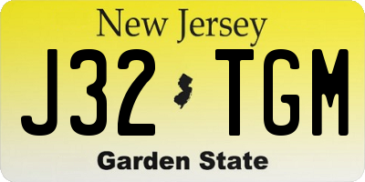 NJ license plate J32TGM