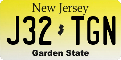 NJ license plate J32TGN