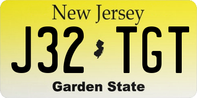 NJ license plate J32TGT