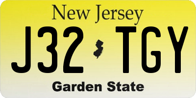NJ license plate J32TGY