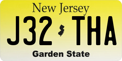 NJ license plate J32THA