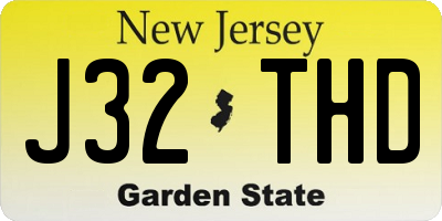 NJ license plate J32THD