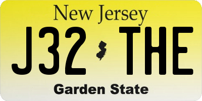 NJ license plate J32THE