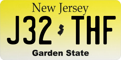 NJ license plate J32THF