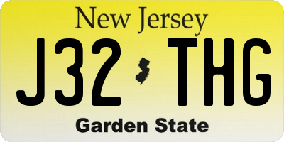 NJ license plate J32THG