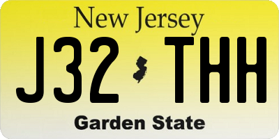 NJ license plate J32THH