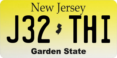 NJ license plate J32THI
