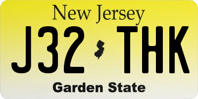 NJ license plate J32THK