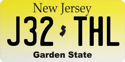 NJ license plate J32THL