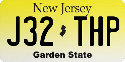 NJ license plate J32THP