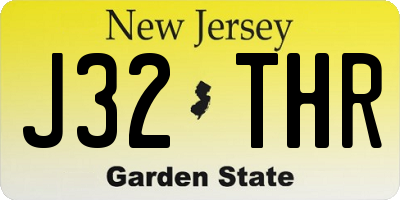 NJ license plate J32THR