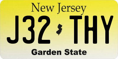 NJ license plate J32THY