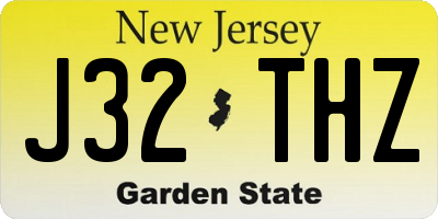 NJ license plate J32THZ