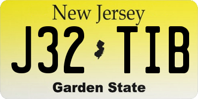 NJ license plate J32TIB