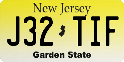 NJ license plate J32TIF