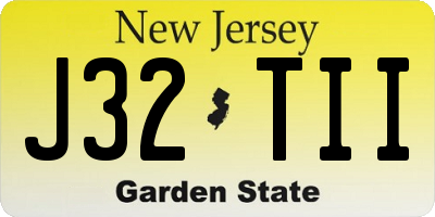 NJ license plate J32TII