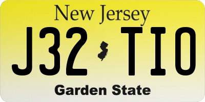 NJ license plate J32TIO