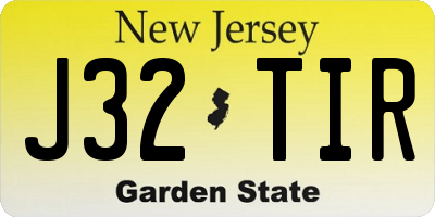 NJ license plate J32TIR