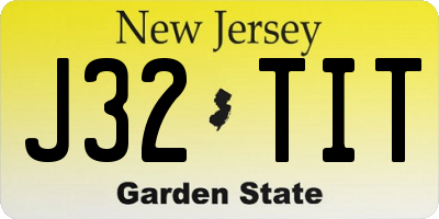 NJ license plate J32TIT
