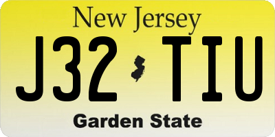NJ license plate J32TIU