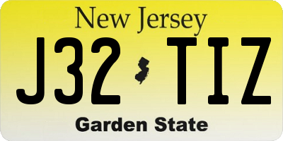 NJ license plate J32TIZ