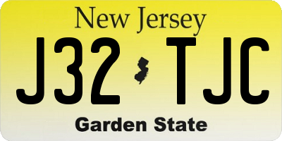 NJ license plate J32TJC