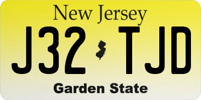 NJ license plate J32TJD