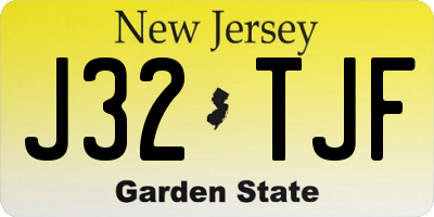 NJ license plate J32TJF