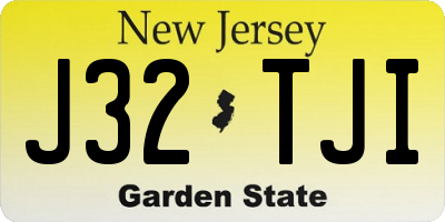NJ license plate J32TJI