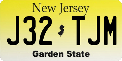 NJ license plate J32TJM