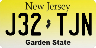 NJ license plate J32TJN